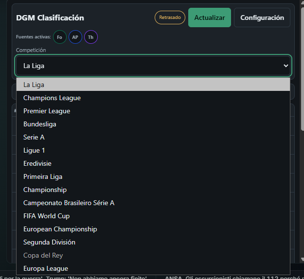 DGM league table — screenshot 3 of 4