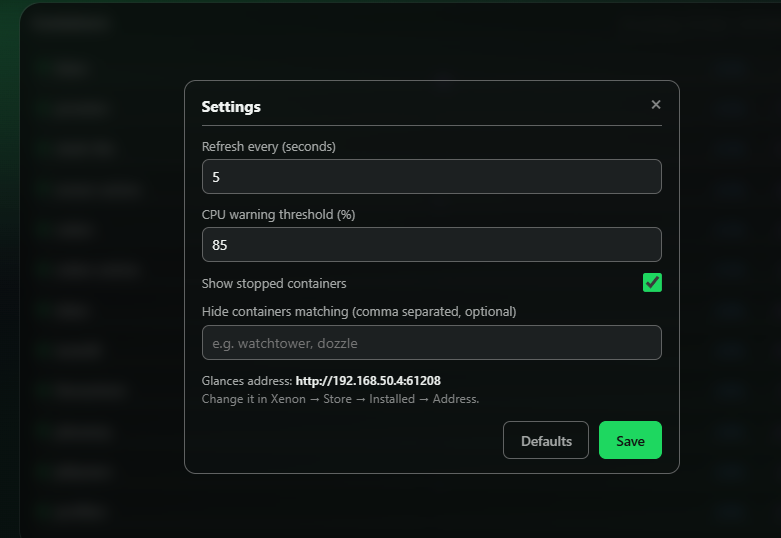 Docker Container Stats Display — screenshot 1 of 2