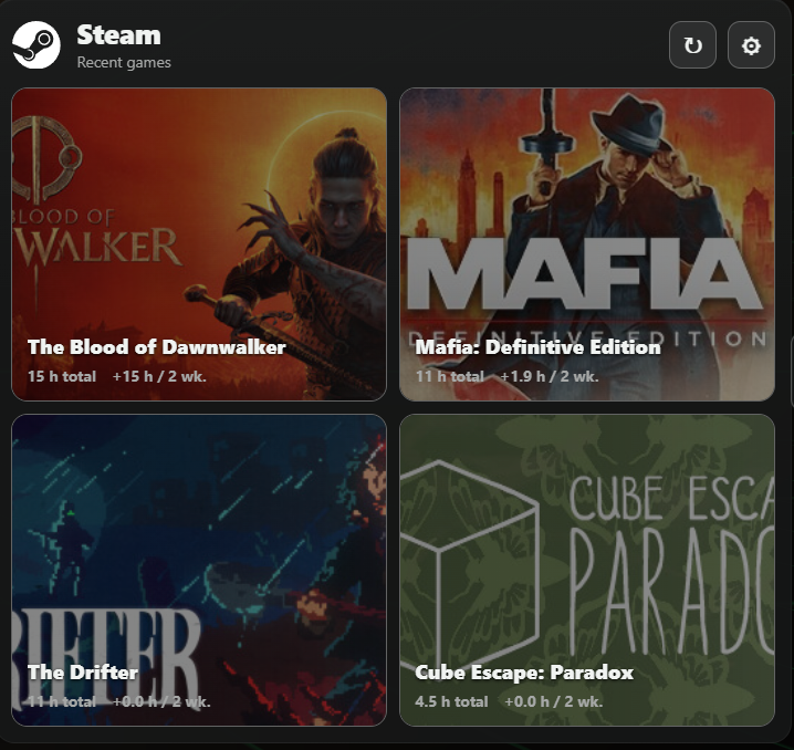 TGK Steam — Launcher & Battery running in Xenon