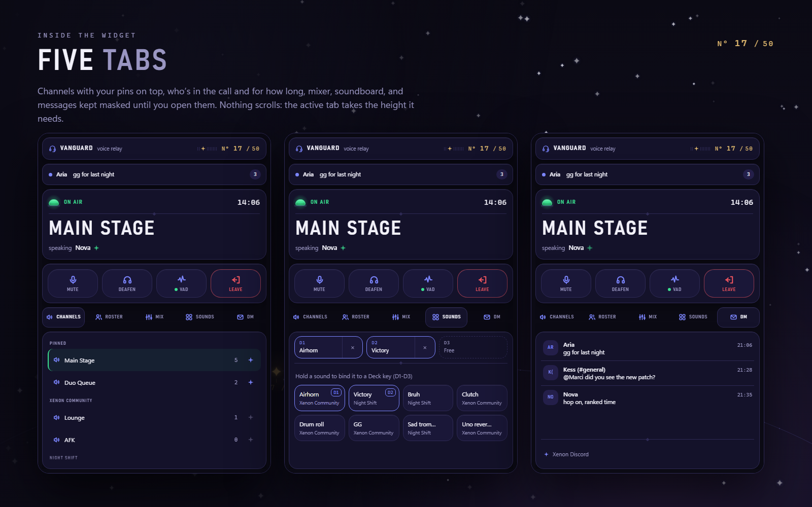 VANGUARD 50 // VOICE RELAY — screenshot 3 of 4