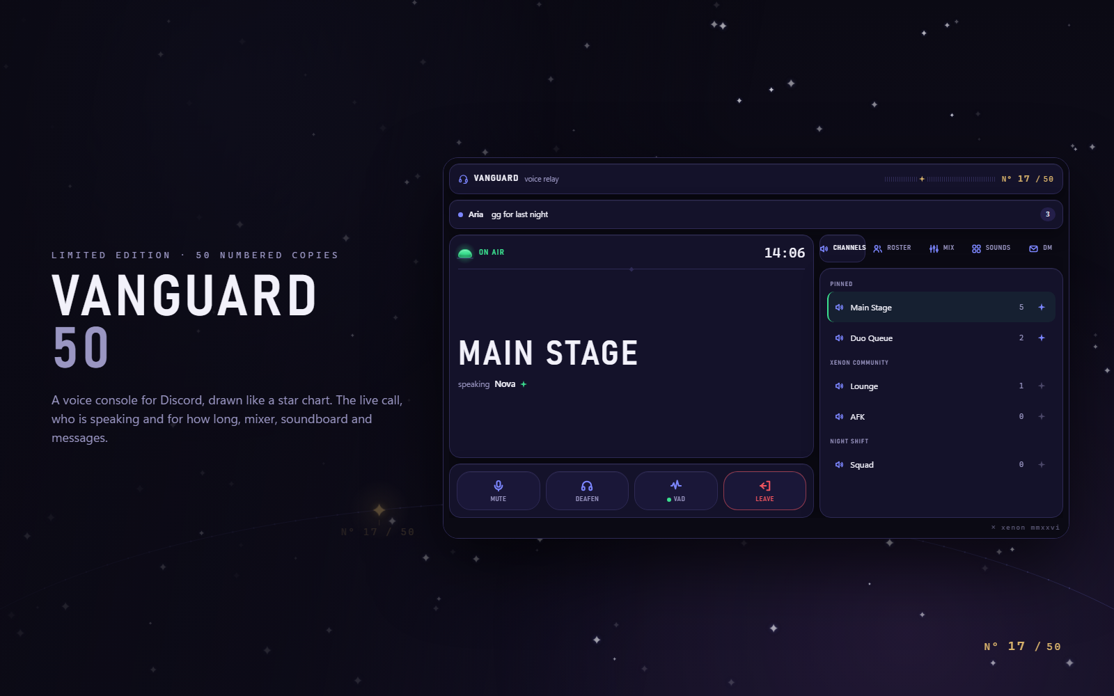 VANGUARD 50 // VOICE RELAY — screenshot 1 of 4